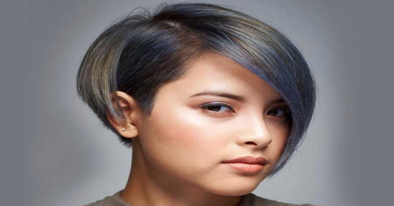 Short haircut for girls with a round face