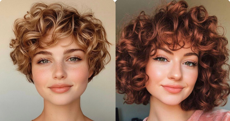 Short curly haircut for girls