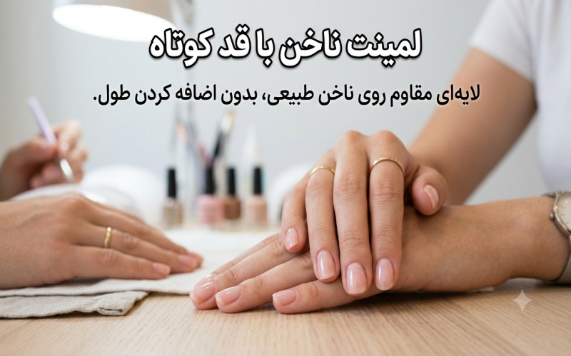 لمینت ناخن (کاور ژل) با قد کوتاه