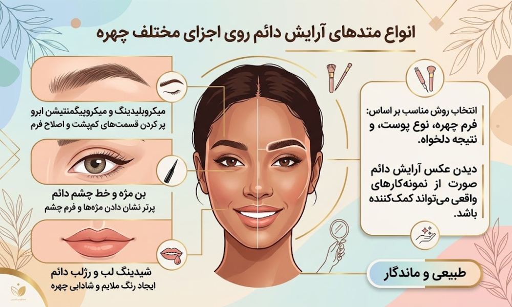 انواع متدهای آرایش دائم